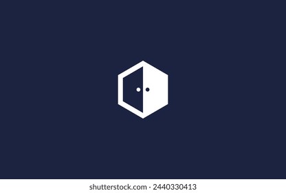 hexagon door logo icon design vector design template inspiration