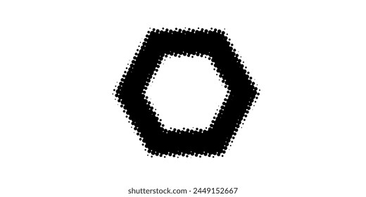 hexagon Dot Matrix Border vector