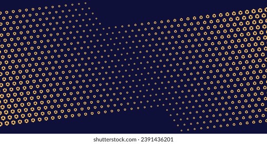 Hexagon Dot pattern, art background template. Vector dark honey texture
