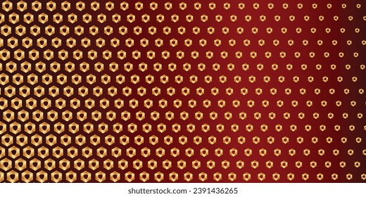 Hexagon Dot pattern, art background template. Vector dark honey texture