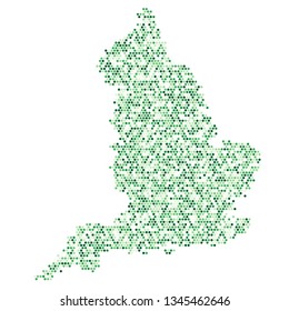 Hexagon dotted of England map. Vector illustration.