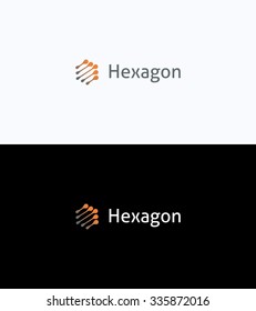 Hexagon drops futuristic gradient logo