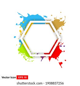 Hexagon. Dynamic colorful abstract frame. Vector illustration.