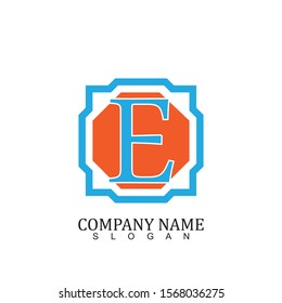 hexagon E letter illustration design icon logo and symbol vector