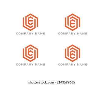 Símbolo del icono Diseño del logotipo de Hexagon E Ilustración del vector Plantilla de logotipo.
