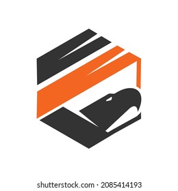 hexagon eagle Icon Illustration Template Isolated