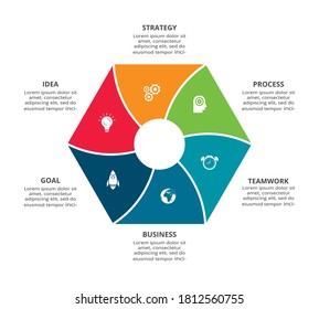 Hexagon Elements Graph Diagram 6 Steps Stock Vector (Royalty Free ...