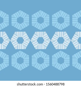 Hexagon. Ethnic boho seamless background. Tribal pattern. Folk motif. Vector illustration for web design or print.
