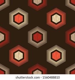 Hexagon. Ethnic boho seamless background. Tribal pattern. Folk motif. Vector illustration for web design or print.