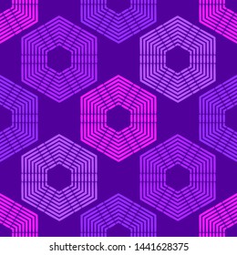 Hexagon. Ethnic boho seamless pattern. Embroidery on fabric. Patchwork texture. Traditional ornament. Tribal pattern. Folk motif. Can be used for wallpaper, textile, wrapping, web.