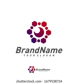 Design-Template-Vektorillustration für das Hexagon-Auge-Logo. Creative Eye Logo Konzepte. Symbol