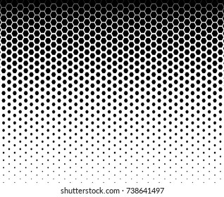 Hexagon Fade Pattern Black Color White Background Vector