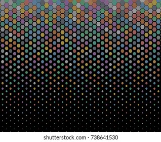 Hexagon Fade Pattern Dark Color Black Background Vector