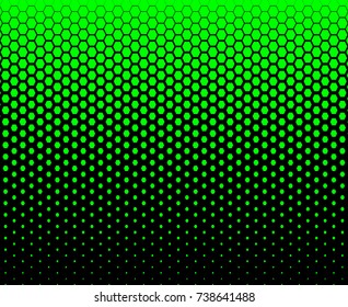 Hexagon Fade Pattern Green Color Black Background Vector