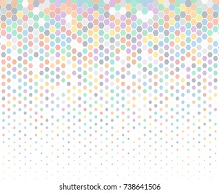 Hexagon Fade Pattern Pastel Color White Background Vector