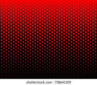 Hexagon Fade Pattern Red Color Black Background Vector