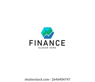 Hexagon finance logo. modern eye catching logo simple