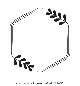 Hexagon floral frame template border