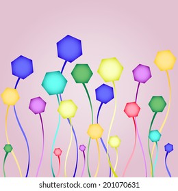 hexagon flowers background