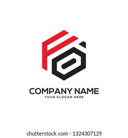 hexagon FO initial letter logo vector,It is good for your business company, corporate