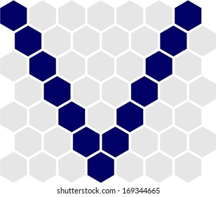 Hexagon Font, V