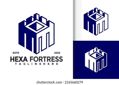 Hexagon Fortress Modern Logo Design  Vector Template