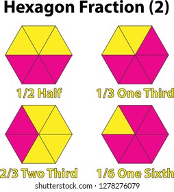 Hexagon Fraction Chart vector