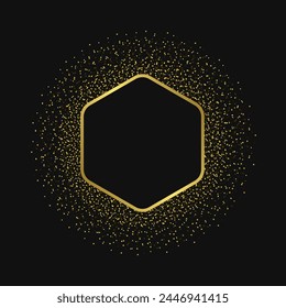 Hexagon frame with gold glitter