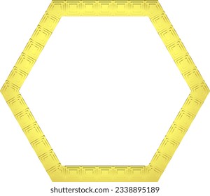 Hexagon Frame Greek key pattern Greek meander pattern ornamental borders seamless meander pattern Luxury decorative golden frame gold greek fret picture frame golden frame ornamental borders decoratio