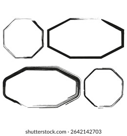 Hexagon frame icon. Geometric border shape. Abstract outline form. Vector contour symbol.