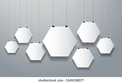 hexagon frame picture background vector illustration EPS10