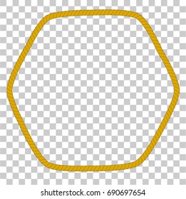 Hexagon Frame from rope for Your Element Design at Transparent Effect Background
