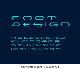 Hexagon futuristic font design in vector format