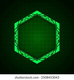 Hexágono futurista marco hud. Diseño de Vector de forma geométrica Abstractas para tecnología digital.	