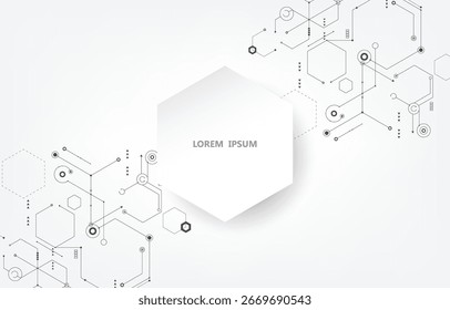 tecnologia futurista hexagon background.Abstract rede digital