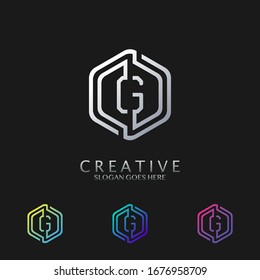Hexagon G Lettter logo vector design for technology business and more brands