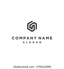 hexagon g logo. box icon