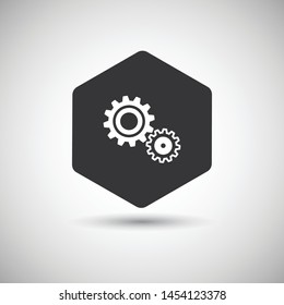 Hexagon gear settings icon vector design. Unique vector icon design. 