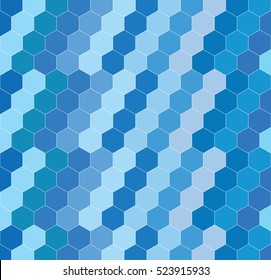 hexagon geometric abstract background colored blue