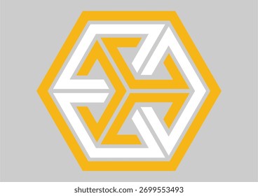 	
Logotipo Abstractas geométrico hexagonal aislado sobre fondo blanco	
