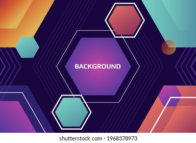 hexagon geometric background, colorful background, simple background, vector