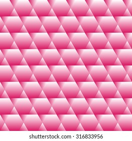 Hexagon geometric background. Polygonal seamless pattern. Pink abstract.