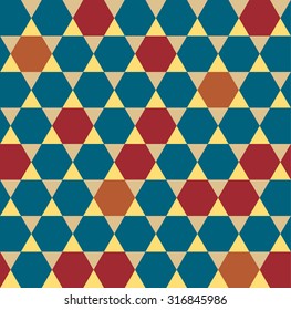 Hexagon geometric background. Polygonal seamless pattern. Origami abstract.
