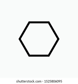 Hexagon Geometric Basic Shape Icon - Vector, Sign and Symbol for Design, Presentation, Website or Apps Elements.