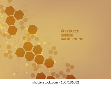 hexagon geometric brown wallpaper vector design