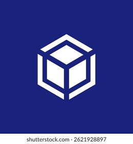 Hexagon Geometric Cube logo design vector template
