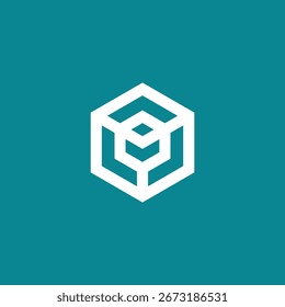 Cubo geométrico hexagonal Diseño de logotipo Vector Plantilla