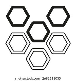 Hexagon geometric frames. Abstract line elements. Simple shape Vector. Modern design illustration. EPS 10.