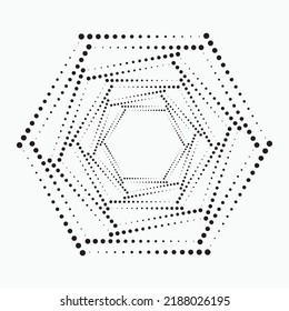 Hexagon Geometric Halftone. Halftone design element.