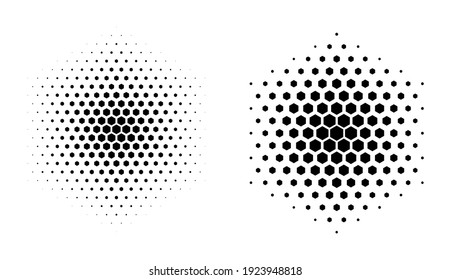 Vector de gradiente de semitono geométrico hexagonal